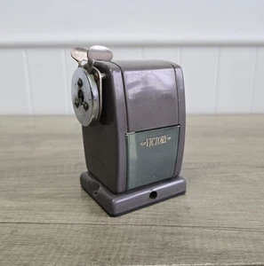 Vintage Velos Victory 666 Pencil Sharpener Working Condition - Grey 50s 60s Prop - Picture 1 of 5