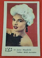 Jayne Mansfield 1960's Swedish Card # 16 Actress, Singer, Playboy Sex Symbol