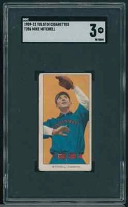1909 11 T206 TOLSTOI RARE BACK MIKE MITCHELL CINCINNATI SGC 3 VG B4 - Picture 1 of 2