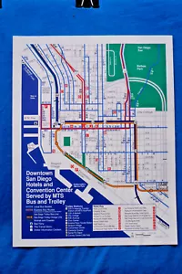 Mapa MTS de San Diego: hoteles del centro y destinos populares - 12/97 - Imagen 1 de 2