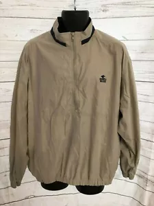 Pebble Beach Men’s 1/2 Zip Jacket Water / Wind Resistant Beige Size L - Picture 1 of 6