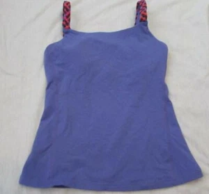 ZOBHA womens 6 purple braided strap athletic yoga tank top built in bra - Picture 1 of 3