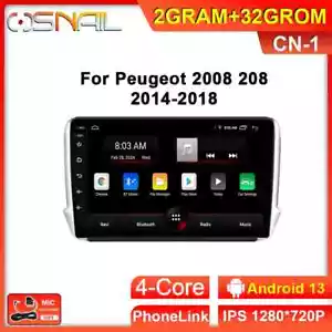 For Peugeot 2008 208 Series 2014-18 Android Car Radio Carplay Player GPS Screen - Picture 1 of 28