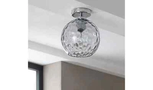 Argos Home Luxe Glass Flush To Ceiling Light - Chrome - Picture 1 of 6