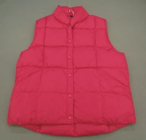 Lands End Vest Kids Large Pink Puffer Full Zip Outdoor Sleeveless Childrens L - Picture 1 of 10