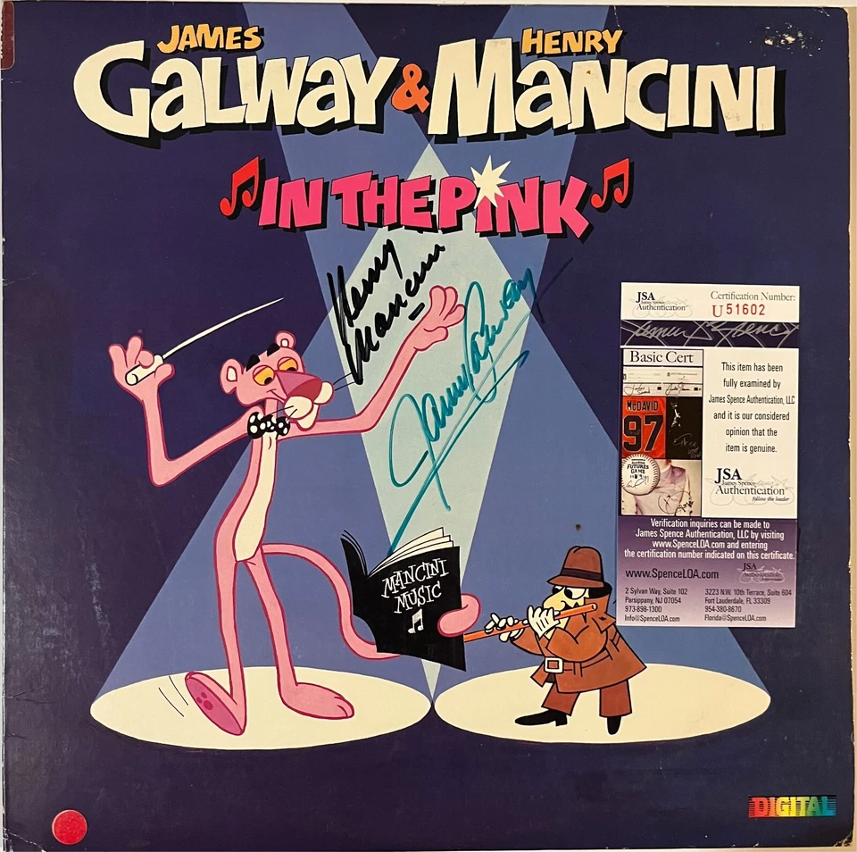 James Galway Henry Mancini In the Pink Auto Signed Vinyl Record Pink Panther! - Image 1 of 4