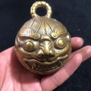 Chinese bronze collect Animal head bell home decoration pendant - Picture 1 of 5