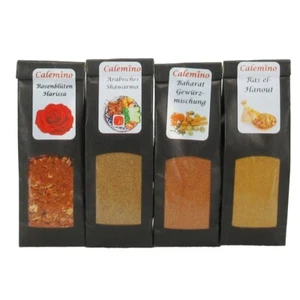 Juego de especias árabe-oriental Calemino Harissa, Baharat, Shawarma y Ras El-Hanout - Imagen 1 de 7