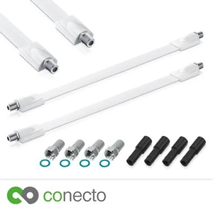 Premium SAT Fensterdurchführung Full HD ultraflach Kabel koaxial F-Kupplung weiß - Bild 1 von 5