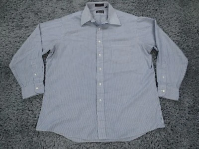 Vintage JC Penney Shirt Mens 16.5 Blue Striped Easy Care Button Up Daks DD - Image 1 of 4