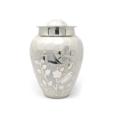 White blessing birds large adult ashes cremation urn - Image 1 of 4