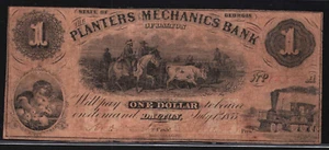 1855 US Obsolete Currency $1 The Planters Mechanics Bank, Dalton GA GA15062b - Picture 1 of 3