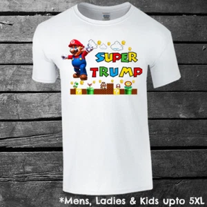 Camiseta Super Mario Donald Trump Hombres Damas Niños Divertida MAGA EE. UU. 2024 - Imagen 1 de 2