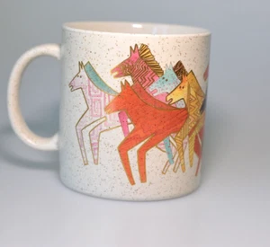 Laurel Burch NATIVE SPIRIT CABALLOS TAZA café té caballo firmado oro SR9 - Imagen 1 de 7