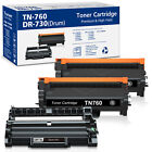 1 Dr730 Drum+ 2X Tn760 Toner For Brother Hl-L2350dw L2370dw Mfc-L2710dw Printer