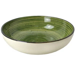 Bowl Ø 23 cm plate deep bowl salad bowl hand painted rustic green - Picture 1 of 5