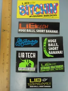 LIB TECH snowboard skateboard surf ski 7 Pack Logo Stickers #2 NEW old stock - Picture 1 of 1