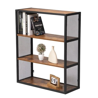 RESHABLE 4-Tier Wooden Storage Shelf Wall-mount Bookshelf Display Shelf Rack Home Barber
