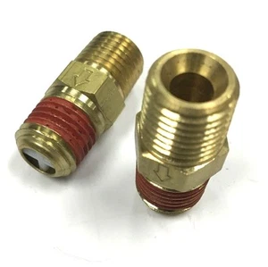 M2525 IN-LINE BRASS BALL CHECK VALVE 1/4" X 1/4" MPT [ 2 PACK ] OEM FACTORY PART - Picture 1 of 5