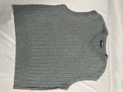 Haggar 高尔夫灰色 V 领毛衣背心 100% 棉男式 L 码 — 第 1/4 张图片