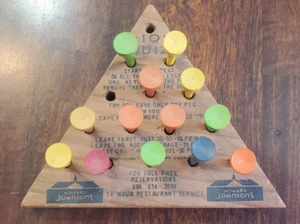 Vintage Howard Johnson’s Restaurant “IQ” Quiz Peg Game Wood - Picture 1 of 3