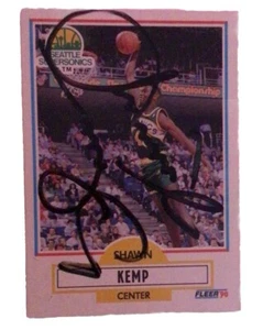 1990-91 Fleer #178 Shawn Kemp RC - On Card AUTO - Seattle SuperSonics 🟢🟡 - Picture 1 of 3