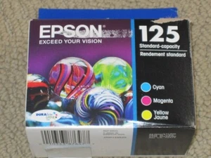 NEW Epson 125 Standard capacity Color Multi-Pack CMY Ink Cartridges - Picture 1 of 3