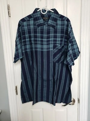 Camisa de Vestir Para Hombres MURANO Rayón Cremallera 2XL Cuadros Manga Corta Suave Cabana Cremallera Foto 1 de 4