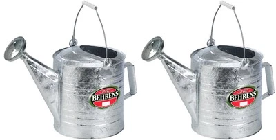 (2) Behrens 210 latas de riego de acero galvanizado por inmersión en caliente de 2,5 galones Foto 1 de 2