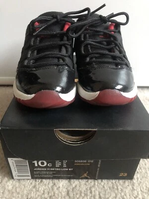 Jordan 11 Retro Low Bred Size 10c Pre-Owned - Image 1 of 4
