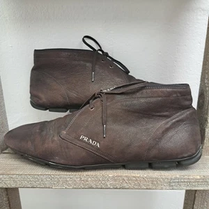 Prada Size 8.5 Brown Dessert Boots Shoes - Picture 1 of 6