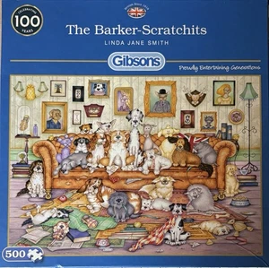 Gibson’s 500 piece puzzle THE BARKER-SCRATCHITS complete - Picture 1 of 4