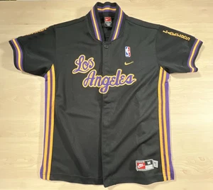 Camiseta deportiva vintage para hombre mediana del equipo LA Lakers Nike Retro '61 rebobinada negra calentamiento M - Imagen 1 de 24