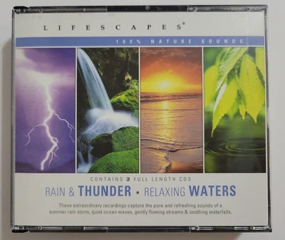 LIFESCAPES 100% NATURE SOUNDS CD 2-Disc Box Set Rain & Thunder Relaxing Waters - Image 1 of 4