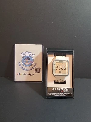 Reloj Armitron Unisex Digital Blanco Silicona Deportivo Cronógrafo WR 40/8417SWT Foto 1 de 3