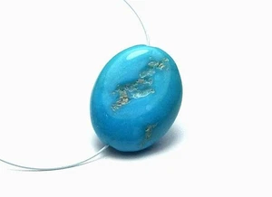 BELLEZA DURMIENTE TURQUESA 17mm Colgante Ovalado Cuentas Focales COLOR NATURAL - Imagen 1 de 2
