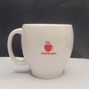 Starbucks Abbey Steaming Logo Red and White Coffee Mug Cup 14oz - Picture 1 of 4