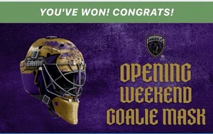 2025-26 Greensboro Gargoyles Opening Night Team automático. Máscara de portero🥅🏒 - Imagen 1 de 4