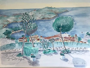 Aquarelle Vue Saint Tropez 1990 - Imagen 1 de 12