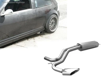 Escape Deportivo Sidepipe VW Golf 4 130x50mm Plano Ovalado Cortado En Ángulo - Imagen 1 de 4