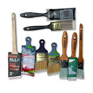 Wooster 2 in and Assorted Brands, Sizes Utility Paint Brushes, 9 Pcs - Picture 1 of 10