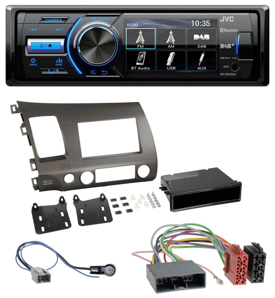 JVC Bluetooth MP3 USB DAB Autoradio für Honda Civic Hybrid FD3 06-10 anthrazit - Bild 1 von 4