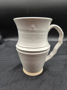 Handgeworfen Kunstkeramik Kaffeebecher cremeweiß *SIGNIERT* *MARKIERT* - Bild 1 von 11
