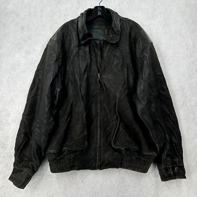 Chaqueta de cuero suave Robert Comstock Endurance para hombre 44L cremallera motocicleta bombardero Foto 1 de 4