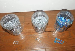 1000s Crystal Rhinestone Flat Back Glue On Clear & Blue Round Costume Craft WOW! - Picture 1 of 5
