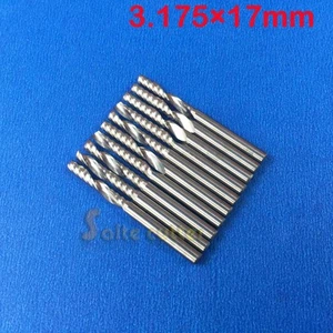 10 Stck. Hartmetall Endfräse Eine Flöte Spirale CNC Fräser Bits 1/8 Zoll 3,175x17 mm - Bild 1 von 1
