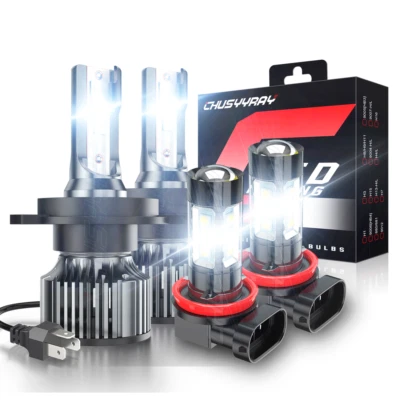 Para Mitsubishi Mirage 14-19 Faros LED Bombillas + Luz Antiniebla Combo Blanco 6500k Foto 1 de 4