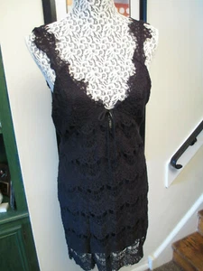 FREE PEOPLE abito intimo corto nero effetto pizzo, taglia M, comp.at $88. - Foto 1 di 6