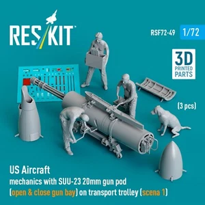 Mecánica de aviones de Estados Unidos con figuras a escala SUU-23 modelo 1:72 ResKit RSF72-0049 - Imagen 1 de 3