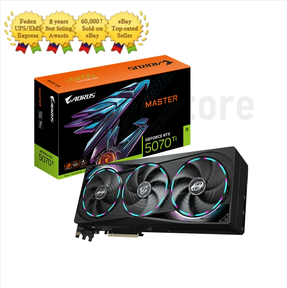 GIGABYTE AORUS GeForce RTX 5070 MASTER D7 12GB Gaming Graphics Card - Image 1 of 1